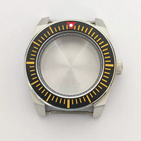 Accessoires pour boîtier de montre 43 mm, acier inoxydable 316L, lunette en aluminium, verre saphir, intérieur noir et rouge, étanche, mouvement NH35 NH36