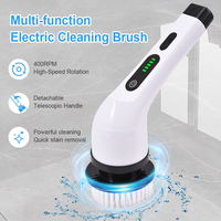 Brosse de nettoyage sans fil 9-en-1 avec commande vocale pour douche, baignoire, carrelage, sol, cuisine, fenêtre – Idéale pour l'entretien domestique et la beauté