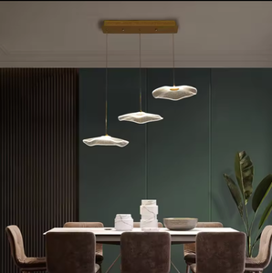 Lampe pendante acrylique de feuille de lotus nordique moderne grande lampe de LED pour l'escalier de salon de maison - Product Image 6