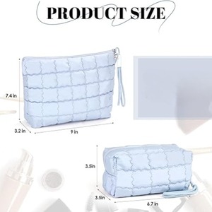 Bolsa de Maquillaje Acolchada OEM para Mujer - Bolsa Cosmética Suave con Cierre de Cremallera, Perfecta para Viajes y Artículos de Aseo - Product Image 5