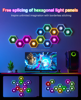 Luz Hexagonal LED multicolor RGB para hogar inteligente para sala de estar taller techo o sala de juegos Decoración Control remoto