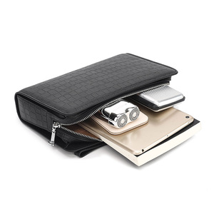 Nouveau sac pour homme en cuir véritable, antivol, avec serrure à combinaison, motif crocodile, pochette de luxe, grande capacité, polyester, style urbain - Product Image 4