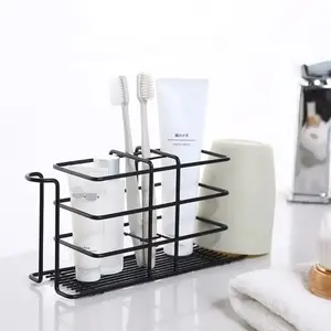 Bathroom Metal Toothbrush Stand Rack Holder Organizer Wall Mounted Toothbrush Holder for Bathroom Storage