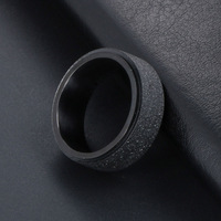 Bague en tungstène pour homme, finition noire mate, ouverture rotative, design géométrique en maille, cadeau SA498