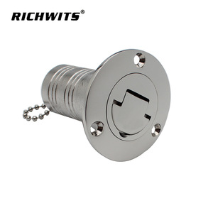 ฝาปิดถังน้ำมันเชื้อเพลิงแบบพลิกขึ้นได้ RICHWITS ทำจากสแตนเลส สำหรับเรือยอชท์และรถบ้าน พร้อมโซ่ขนาด 38 มม. - Product Image 2