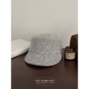 <b>Wool</b> Bucket Hat Unisex Felt Winter Windproof European Style Adult Gray Black <b>Brown</b> Mocha - Product Image 2