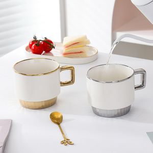 European <b>Ceramic</b> <b>Cup</b> Niche Design Coffee Mugs Gold Plated - Product Image 1