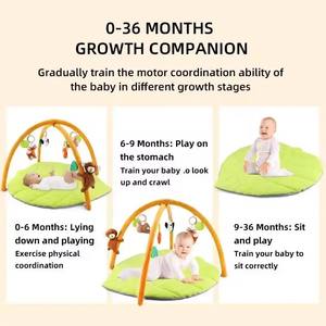 Huiye tapis rampant forme de feuille bébé jouer tapis de sommeil intérieur éveil sensoriel jouets doux infantile tapis d'activité de gymnastique pour nouveau-né bébé - Product Image 3