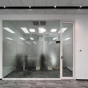 Cloison en verre avec cadre en aluminium anti-déformation, épaisseur 80 mm, idéale pour la séparation intérieure commerciale - Product Image 2