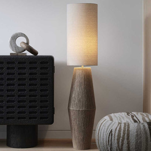 Lampadaire en tissu tressé avec éclairage LED chaud, contrôle par interrupteur, couleur changeante - Product Image 3
