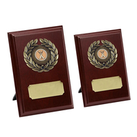 Plaque murale en bois MDF blanche vierge gravable personnalisée avec plaque métallique pour trophée et récompense