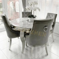 Usine Xuanzhen, mobilier de luxe nordique, table à manger moderne pas chère, ensemble de 4 chaises, table à manger en marbre, table à manger ronde