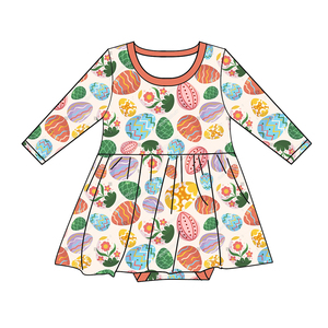 Abbigliamento per Neonati all'Ingrosso 0-3 <span class=keywords><strong>Mesi</strong></span>, Tutina per Neonati, Body per Bambini, Set di 2 Pezzi con Volant, Vestito per Neonati con Stampa Pasquale - Product Image 3