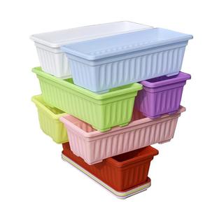 Grand Balcon Rectangulaire Bassin À Légumes Creative Résine En Plastique Pot De <span class=keywords><strong>Fleur</strong></span> Ménage Plantation Boîte pour Jardinage Pack - Product Image 1