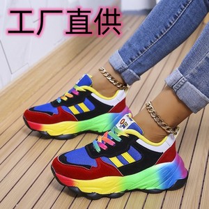 Baskets Chunky Colorées pour Femme, Style Dad Shoes, Plateforme Arc-en-ciel, Sport Décontracté, Talon Mi-haut, Semelle Extérieure en Caoutchouc, Confortables, Style Urbain - Product Image 5