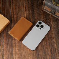 Dompet kancing kecil kulit asli Retro dompet koin tempat kartu bisnis pendek dompet untuk pria