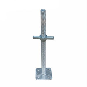 Base de tornillo hueco ajustable para andamios Ringlock con base plana - Product Image 1