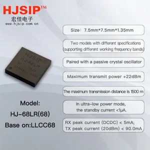 HJSIP HJ-68LR(68) LLCC68 LORA modul jarak jauh-148dBm daya rendah berukuran kecil modul nirkabel modul IOT