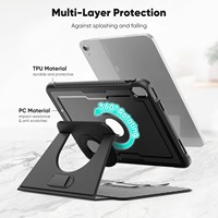Casing Kulit PU Magnetik dengan Penyangga Putar 360 Derajat yang Dapat Disesuaikan untuk Apple iPad 10th 10.9 Inch dan iPad 11 A16 2025