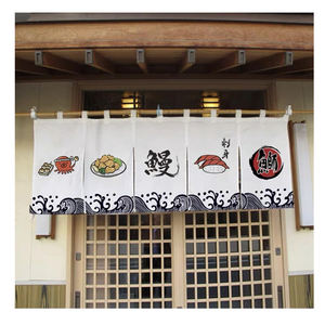 พิมพ์สีเต็มรูปแบบ ผ้าลินินราคาถูก พิมพ์โลโก้ รูปภาพ ตามสั่ง ผ้าม่านประตูสไตล์ญี่ปุ่นสำหรับร้านอาหาร - Product Image 4