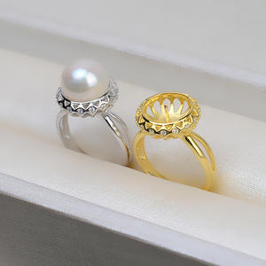 Anillo Femenino Hecho a Mano con Perlas de 10-11 mm, Base de Plata S925, Soporte de Oro de 14K, Accesorios de 3 mm - Product Image 3
