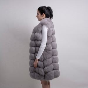 QIUCHEN- QC8032 NOUVEAU <span class=keywords><strong>Gilet</strong></span> en fourrure de renard véritable de haute qualité Manteau Veste 90cm <span class=keywords><strong>Long</strong></span> <span class=keywords><strong>Gilet</strong></span> LIVRAISON GRATUITE - Product Image 4