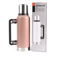 Botol Air Vakum Isolasi 1900ml Klasik Stainless Steel dengan Pegangan Ergonomis, Menjaga Suhu Panas/Dingin untuk Berkemah