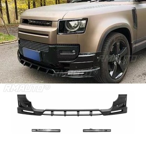 สปอยเลอร์กันชนหน้ารถยนต์แบบ LED Lip Diffuser สีดำเงา สำหรับ Land Rover Defender 2020+ อุปกรณ์ตกแต่งรถยนต์ - Product Image 1
