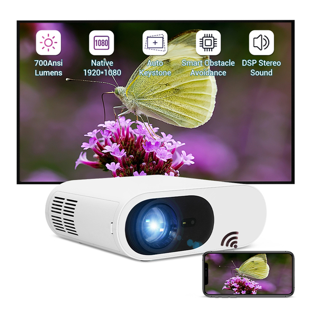 Hotack New Arrival  LCD 7000 Lumens Smart WiFI Android  Home Theater 1080P Proyector Portable Beamer Led Mini Projector 4K