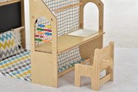 Top produits tente en bois pour bébé, petites maisons de jeux à tableau noir avec table et chaise