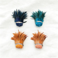 Plumes de poulet teintées de plumes colorées pour costumes, accessoire de vêtement, danse, performance, 13 à 15 cm