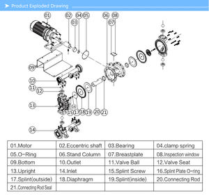 GODO DBY3-50S כימי PP בטון משאבות חשמליות להתאמה אישית משאבות מים תעשייתיות השקיה דיאפרגמה - Product Image 6