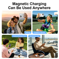 Batterie externe magnétique sans fil 10000mAh, charge rapide 22.5W, station d'alimentation portable avec entrée Type-C et sortie universelle