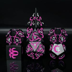 Metall Rpg Custom Logo Dungeons und Drachen Polyed rische Dnd Mixed Color Würfel 7 teile/satz - Product Image 5