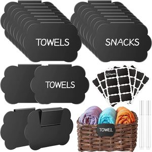 Ensemble d'étiquettes pour tableau noir avec marqueurs à craie, autocollants imperméables réutilisables pour bocaux, bouteilles, organisation de la cuisine, du garde-manger, de la maison et du bureau - Product Image 1