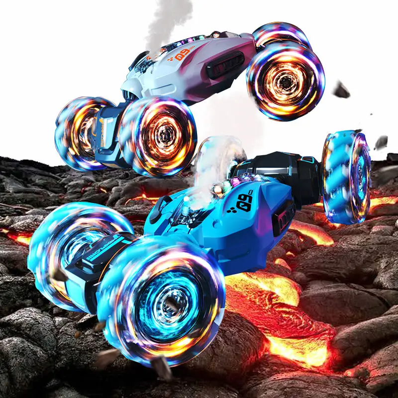 RC Twist Car Watch Hand Gestures Rotating Remote Control Car Spray Drift with Light Music Flip Drive Transparent Wheel Cars