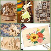 Planches de bois de balsa modernes non finies pour découpe laser, modèles architecturaux DIY, projets de menuiserie - Plaques de bois lisses