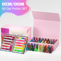 Kit de vernis à ongles en gel UV LED 60 couleurs populaires chaudes fournitures pour ongles à tremper