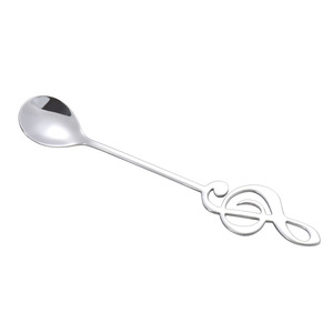 Cuchara creativa para café, cuchara de acero inoxidable 304 con forma de nota musical, cuchara para mezclar helado chapada en oro, cuchara para postre. - Product Image 5
