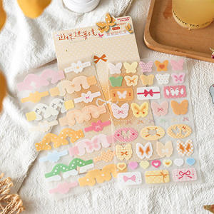 2 hojas de pegatinas 3D plegables de estilo antiguo hechas a mano con diseño de material de tienda de campaña, pegatinas decorativas DIY - Product Image 1