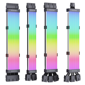 SNOWMAN Cable de iluminación LED negro para fundas de ordenador de escritorio CPU de plástico <span class=keywords><strong>GPU</strong></span> placa base disipador de calor 3*8 pines ventilador refrigeración 3 pines 8 pines - Product Image 4