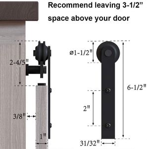 WEKIS Super Mini 6.6FT Brass Steel I-Shape Hanger Double Doors Kit Small TV <b>Stands</b> Wardrobe Cabinets Easy Screw Industrial Barn - Product Image 5