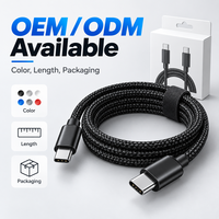 Câble de charge rapide RAVIAD USB-A Type-C 1M (lot de 3) avec gaine tressée en nylon pour iPhone 17/16/15 Pro Max et S25/S24 Pad Pro