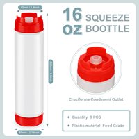 Bouteilles de sauce en plastique inversées rechargeables de 16 oz avec embout grand distributeur – Bouteille à condiments à presser