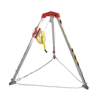 Trépied de sauvetage en alliage d'aluminium avec treuil de 1200 lb, câble de 20 m, capacité de charge de 150 kg - Portable pour la protection incendie des aéroports