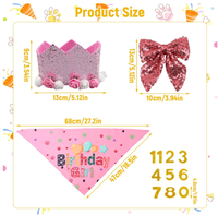 Joyeux Anniversaire PAW : Bannière, Drapeau, Couronne, Autocollants 0-9, Nœud Papillon, Bandana, Ballons Hélium pour Fête d'Anniversaire Chat et Chien