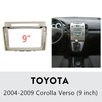 Panneau de façade de voiture de 9 pouces pour Toyota Corolla Verso 2004-2009, cadre audio, navigation GPS, kit de montage sur tableau de bord, plaque de façade, garniture, lunette