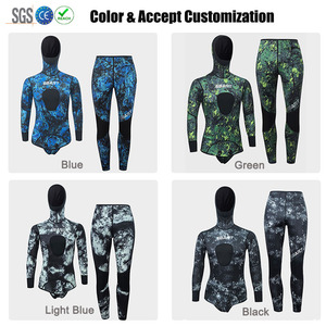 Sbart <span class=keywords><strong>Combinaison</strong></span> de <span class=keywords><strong>triathlon</strong></span> en néoprène 5mm pour <span class=keywords><strong>homme</strong></span>, <span class=keywords><strong>combinaison</strong></span> de plongée en apnée de surf de style ouvert pour la chasse sous-marine, capuche imperméable, grande taille imprimée - Product Image 4
