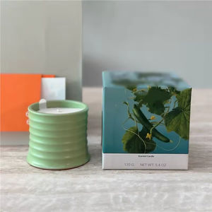 Vela Aromática de Cera de Soja Orgánica Hecha a Mano de Lujo al por Mayor, Vela Perfumada en Lata de Cerámica de Color para Decoración del Hogar y Días Festivos - Product Image 4