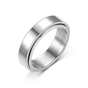 Spinner de Metal Liso, <span class=keywords><strong>Anillo</strong></span> Giratorio de Acero Inoxidable Dorado de Moda, Producto para Aliviar la Ansiedad, Antiestrés, para Adultos - Product Image 6